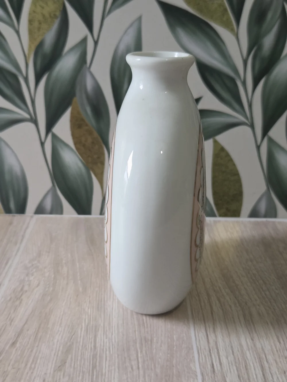 Vintage Applause Inc Japan Porcelain Cottage Heart Moon Flask Bud Vase
